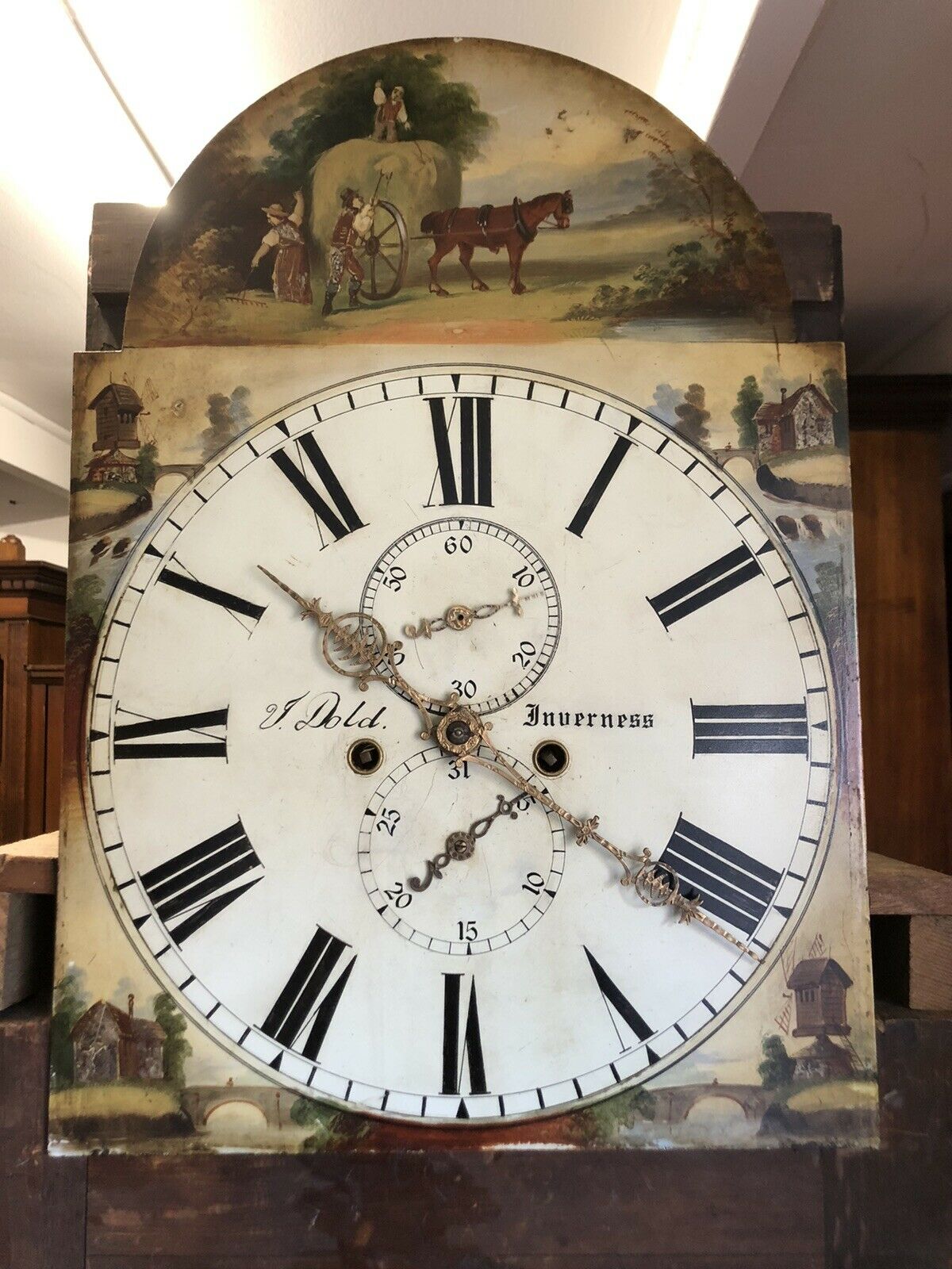 Georgian Oak Grandfather Clock. V Dold, Inverness, 8 Day.