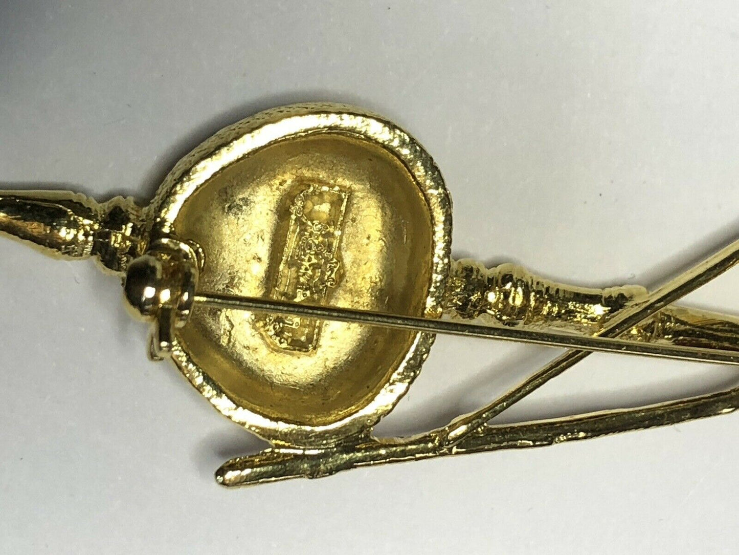 Vintage Gold Tone Chinese Violin Brooch