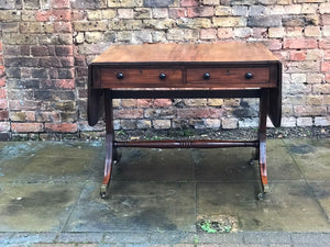 Regency Sofa Table, Cuban Mahogany With Inlay. Double Sided For Central Use.