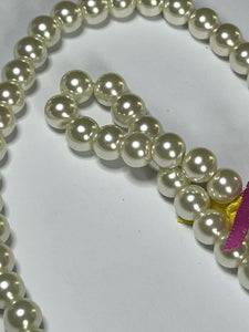 Vintage Faux Pearl Eiffel Tower Bows Necklace