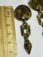 Vintage Etruscan Gold Tone Drop Earrings