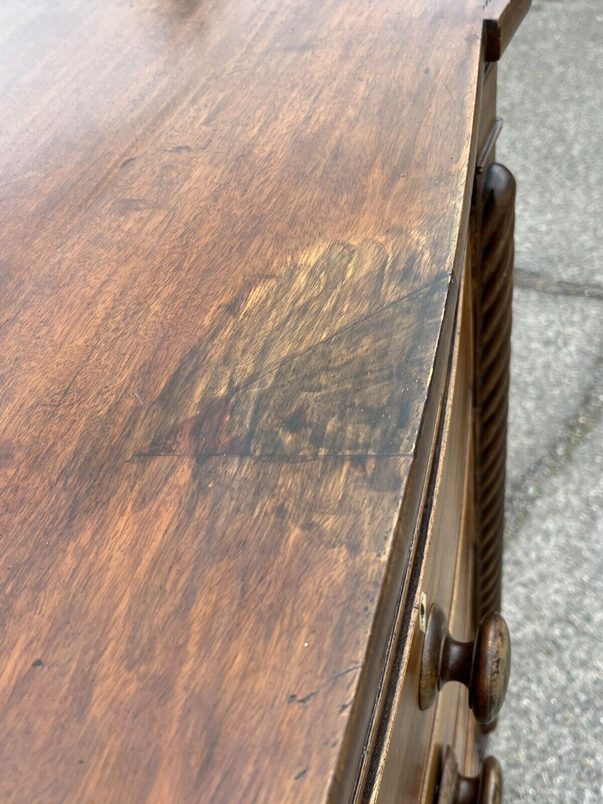 Georgian Mahogany Bow Front Chest Of Drawers.