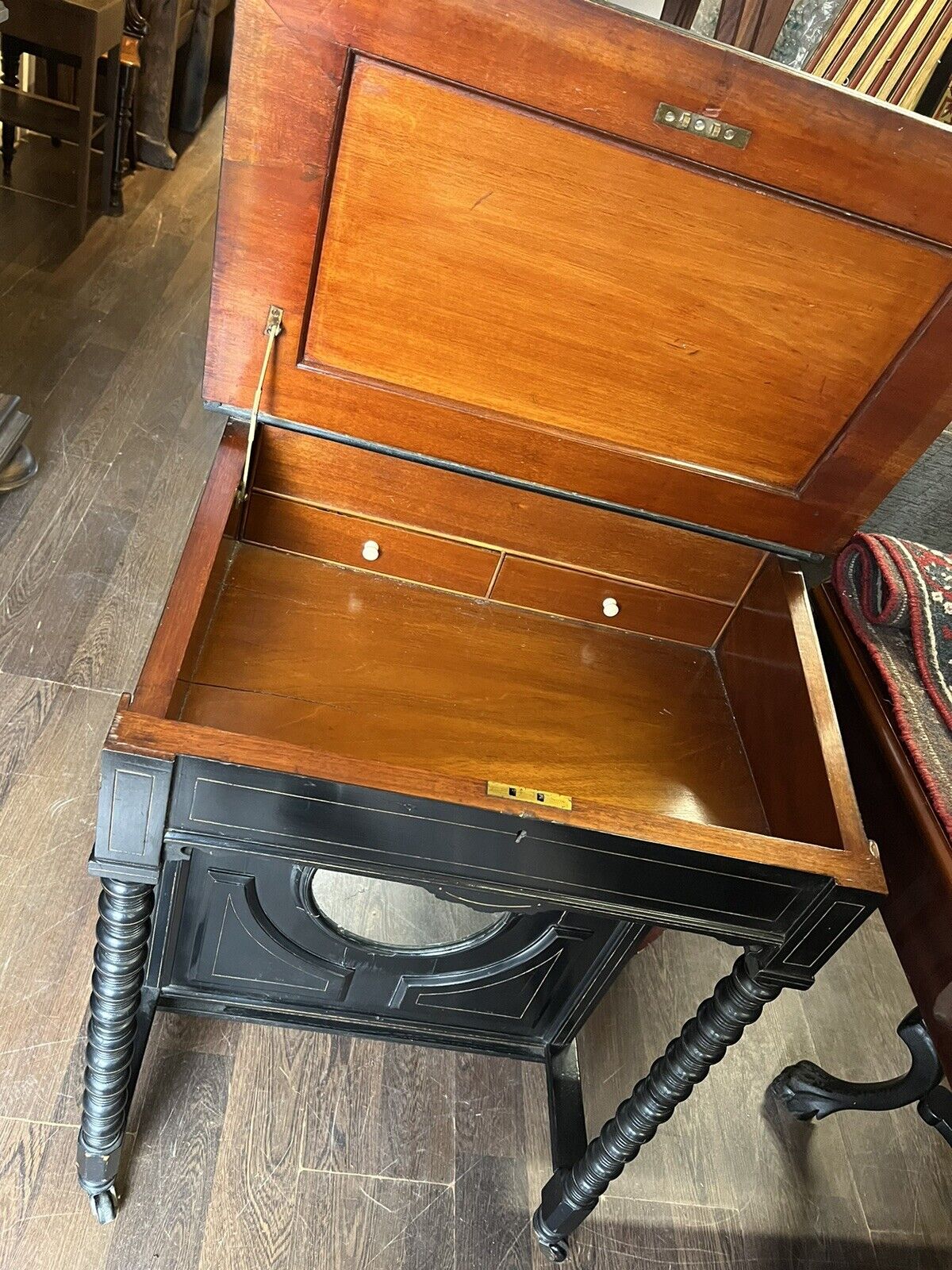 Aesthetic Movement Victorian Davenport Desk. Loads Of Storage.