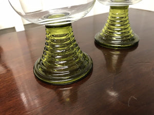 Vintage Wine Glasses With Beehive Stem.