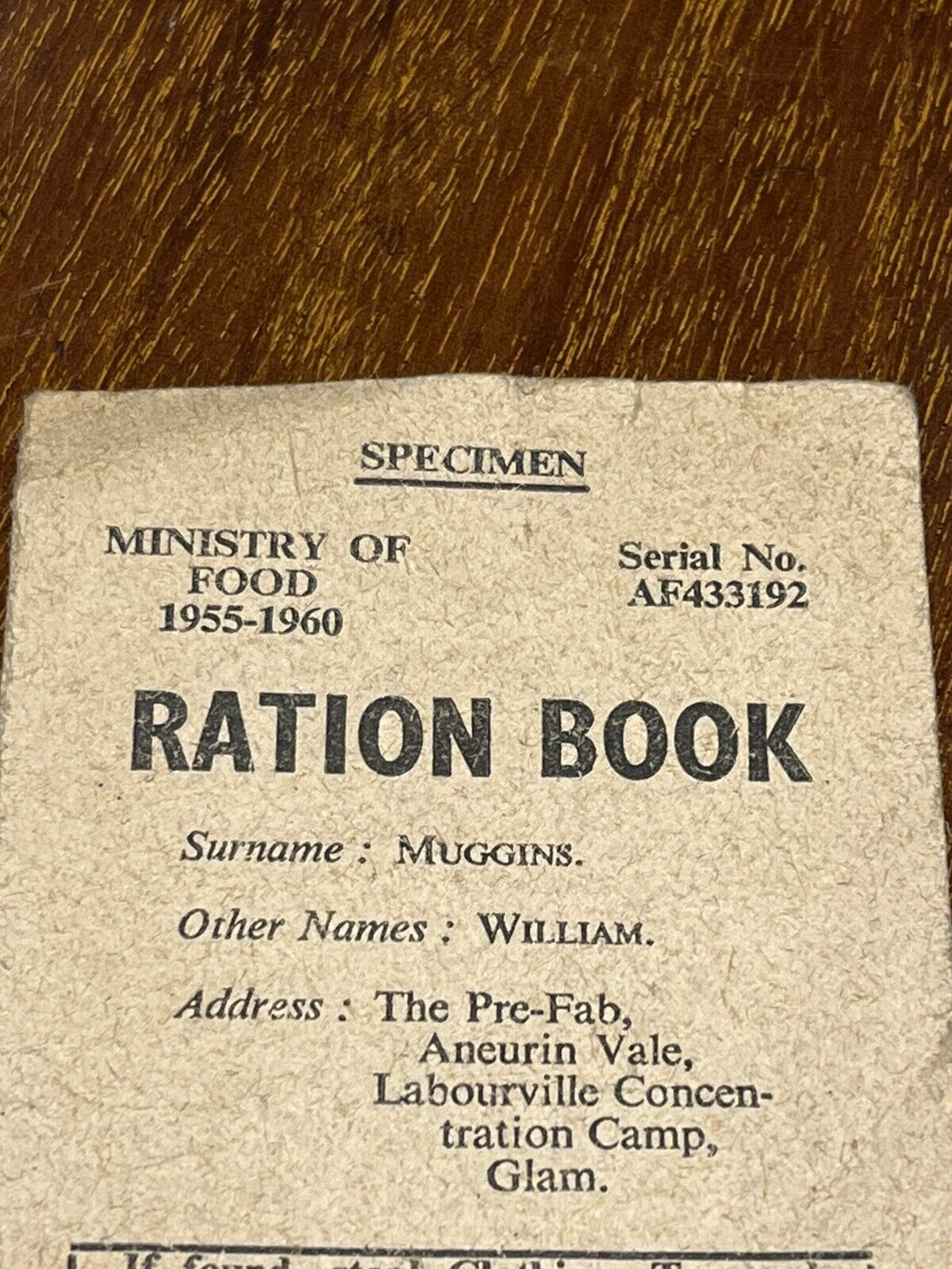 Labour Propaganda Ration Book, Circa 1955