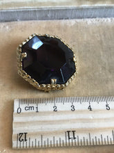 Vintage Statement Purple Glass Geometric Brooch