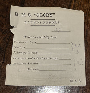 HMS Glory Original Ships Log Rounds Report