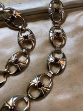 Vintage 1980s Red Stone Gold Tone Necklace and Bracelet Set