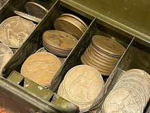 Victorian Coin Collection in Metal Safe Box With Key