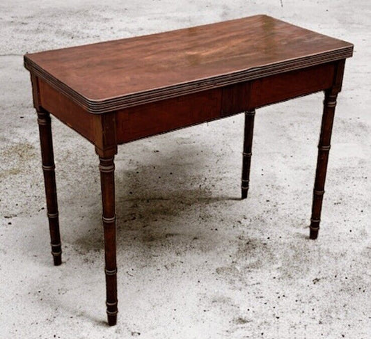 Antique Georgian Cuban Mahogany Games / Tea Table With Fold Over Lid