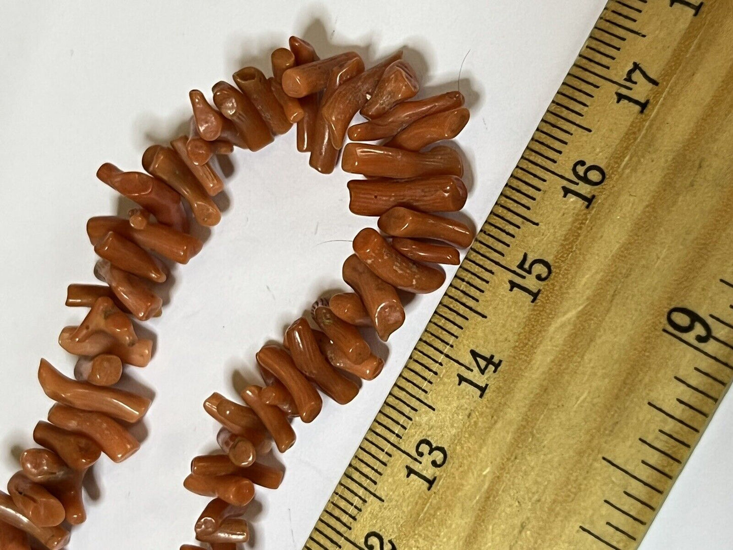 Vintage Coral Branch Necklace Red Short Length