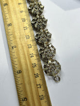 Vintage Baguette Diamanté Flower Link Bracelet