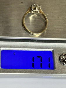 Vintage 9ct Gold Diamond Sapphire Snowflake Ring Size K