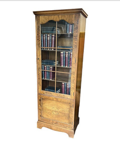 Walnut Bookcase. Adjustable Shelves With Working Lock And Key
