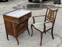 English Victorian Rosewood Davenport Desk & Chair, Possibly By James Shoolbred.