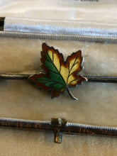 Vintage Silver Enamel Maple Leaf Bar Brooch