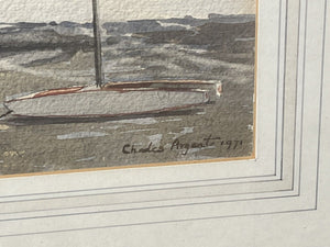Marine Watercolour Signed Charles