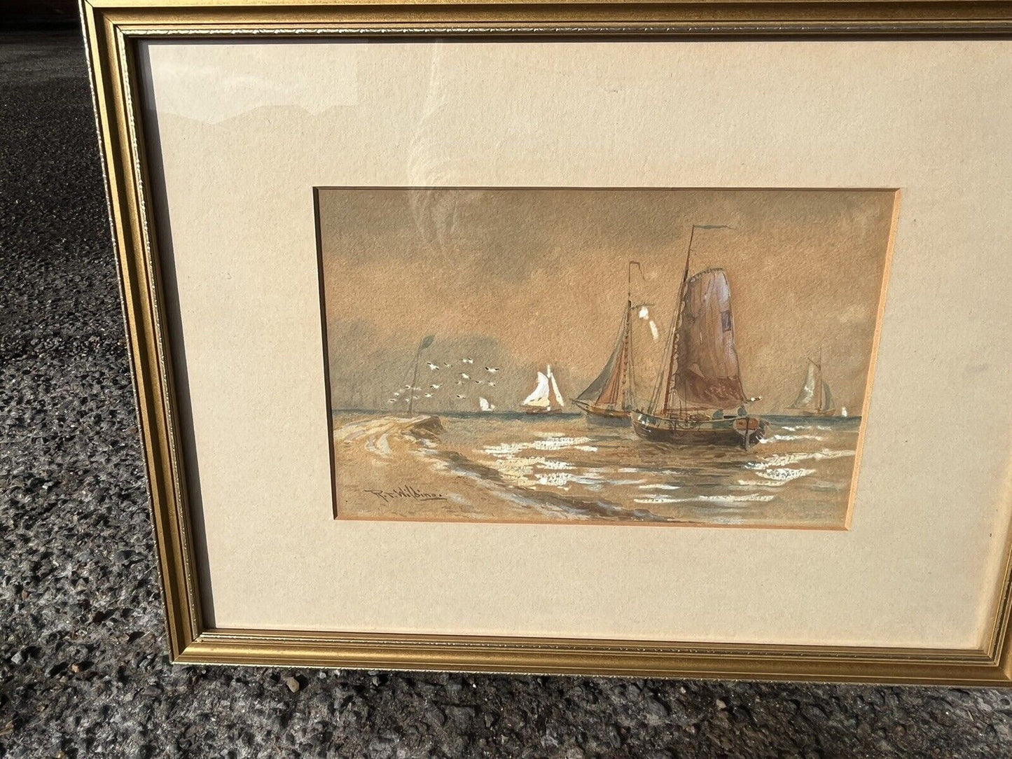 Marine Watercolours Paintings, Signed R T Wilding