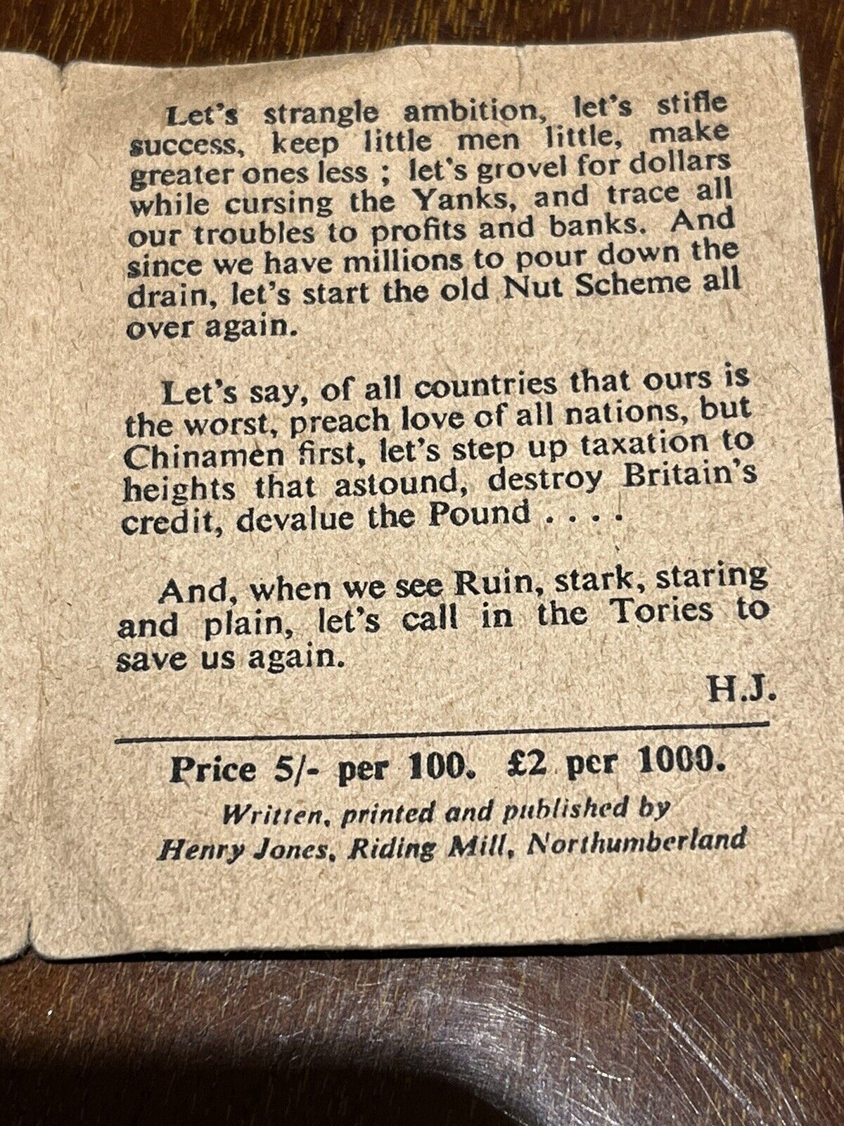 Labour Propaganda Ration Book, Circa 1955