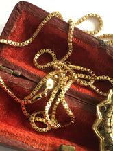 Edwardian Gold Tone Red Stone Portrait Trinket Holder Pendant  Necklace