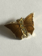 Vintage Enamel Diamanté Butterfly Brooch