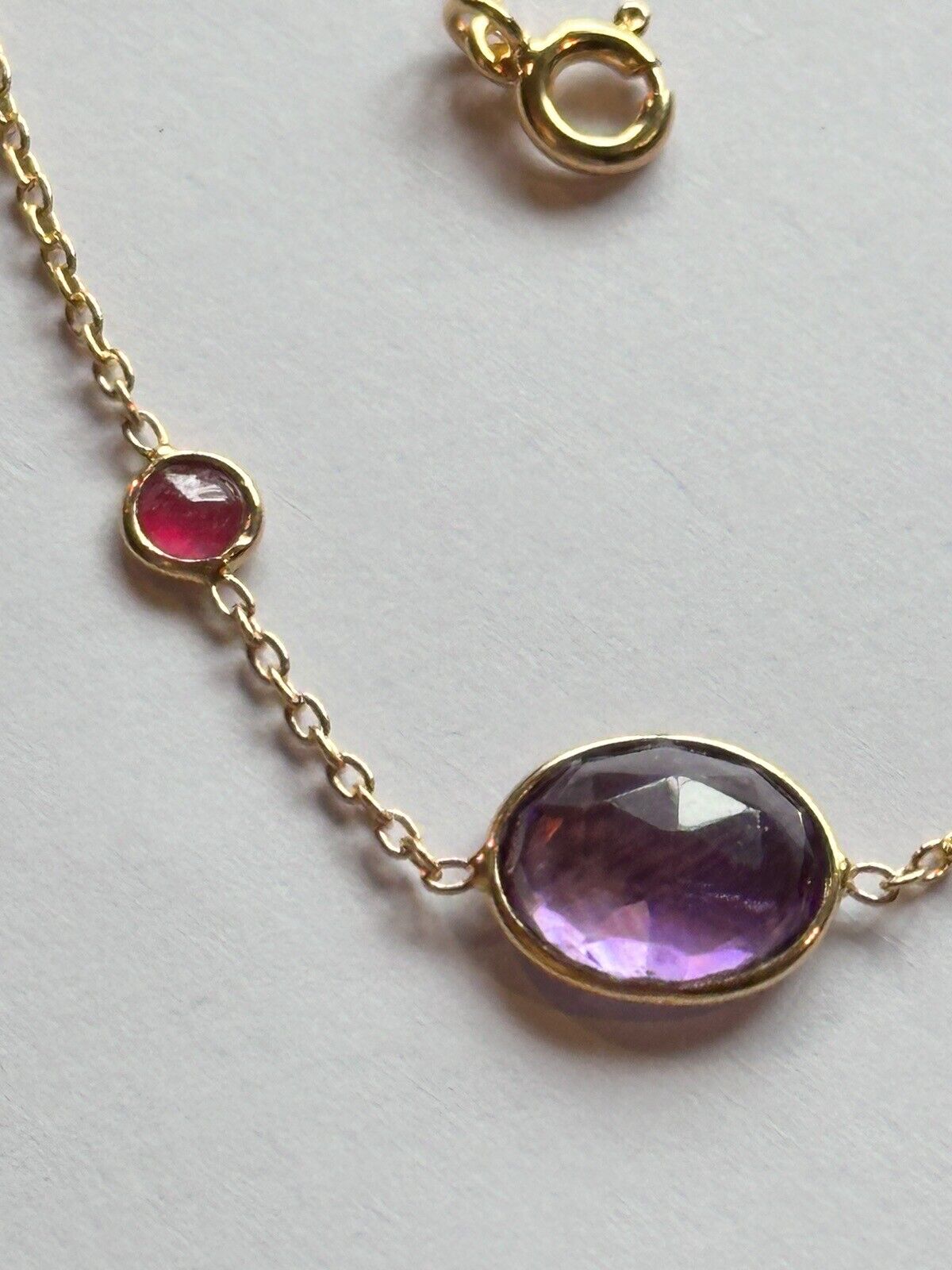18ct Gold Vermeil On Silver 925 Amethyst  Bracelet New Old Stock