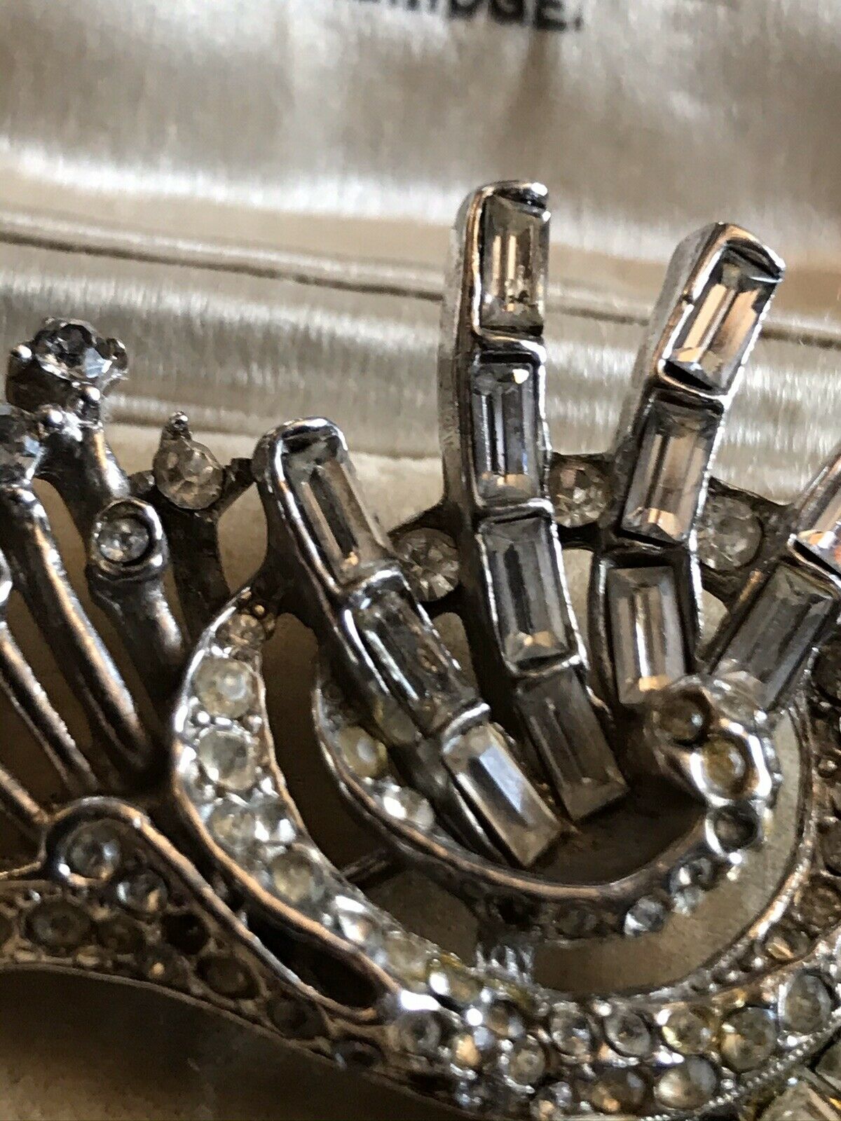 Vintage Silver Tone Paste Brooch