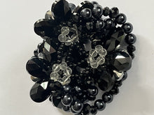 Butler And Wilson Gunmetal Black Flowers Beaded Statement Bracelet