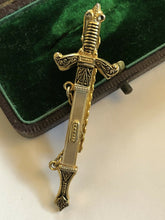 Vintage Novelty Sword Mother Of Pearl Damascene Tie Clip