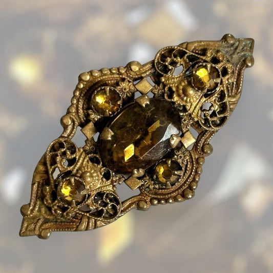 Vintage Czech Crystal Brooch