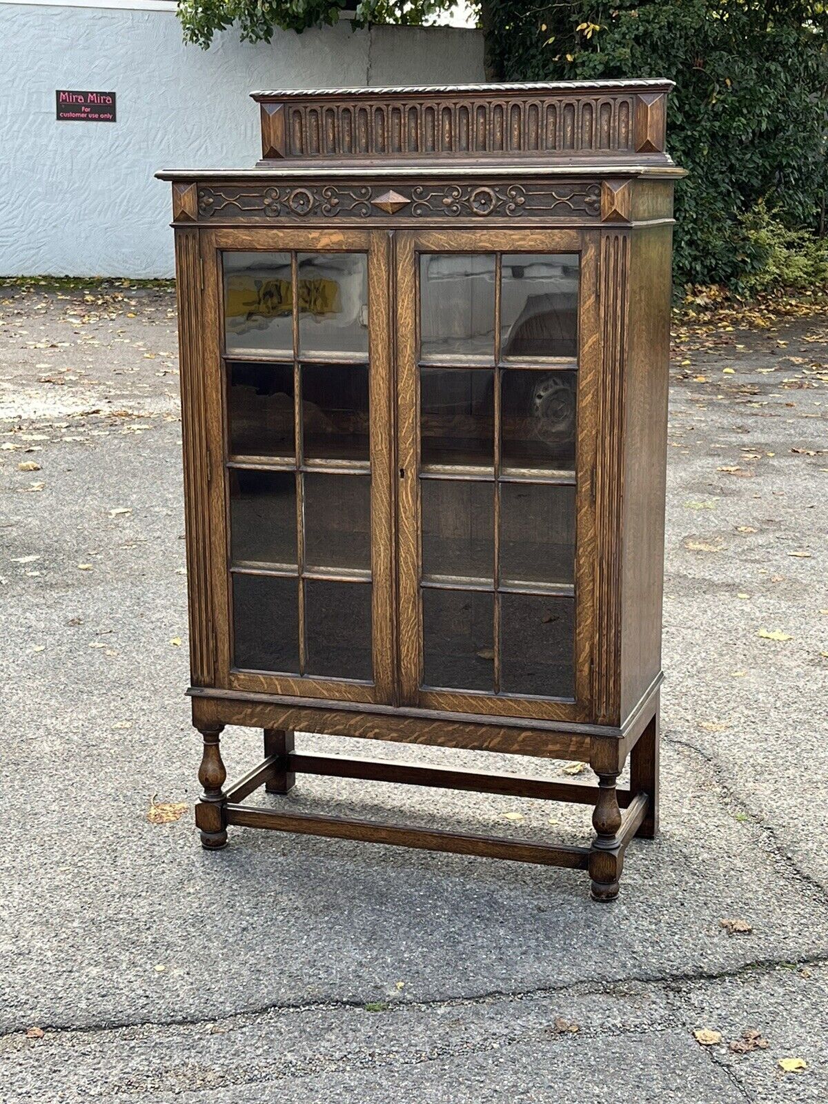 Edwardian Oak Glazed Bookcase