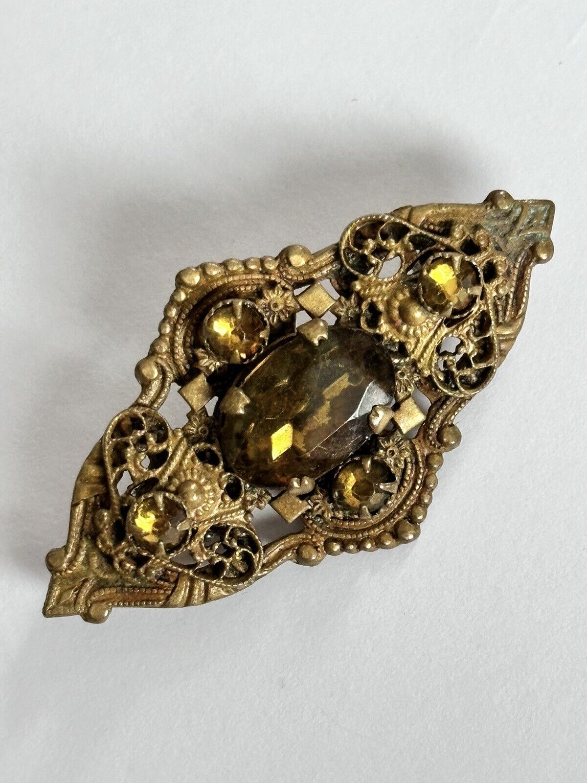 Vintage Czech Crystal Brooch