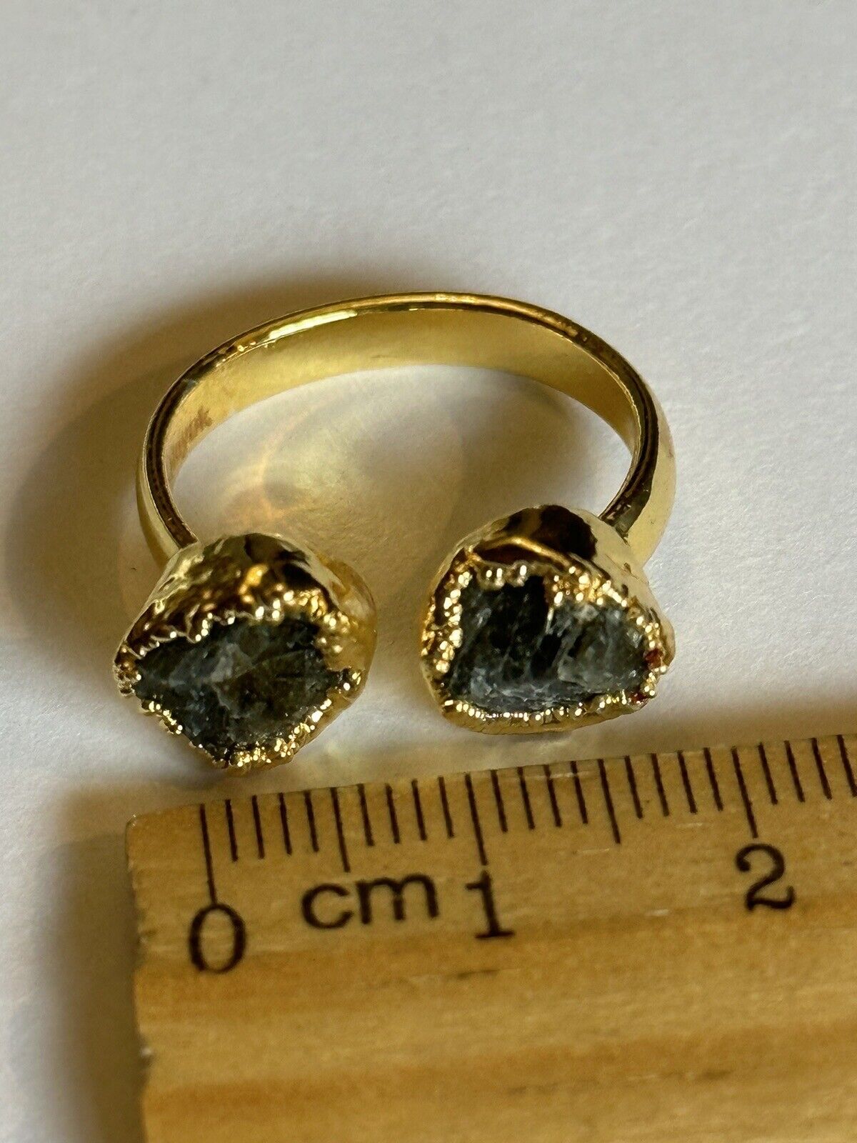 Sera Huyuk 18k Gold Vermeil Etruscan Raw Grey Tanzanite Ring