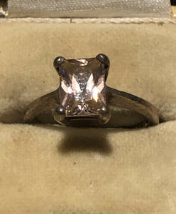 Vintage Silver 925 Pink Quartz Ring Size K