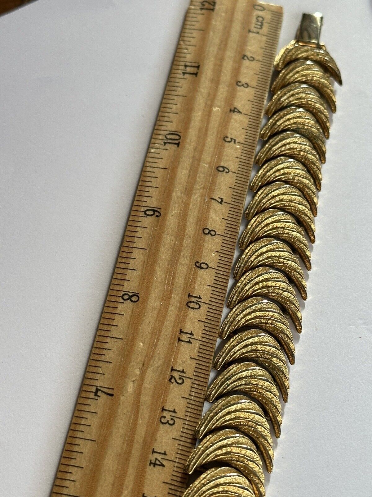 Vintage Gold Tone Half Moon Bracelet