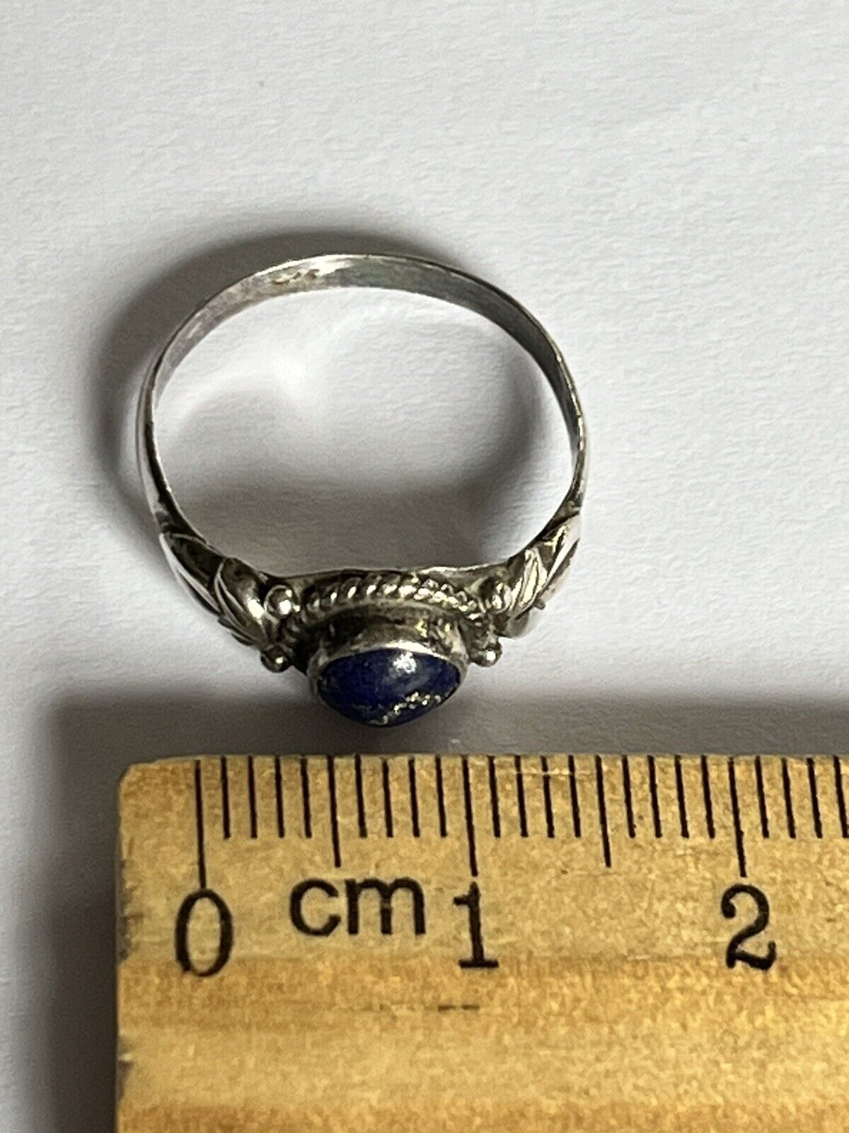 Vintage Silver Lapis Lazuli Ring Size K1/2
