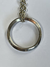 Vintage Hammered Sterling Silver Ring On Chain