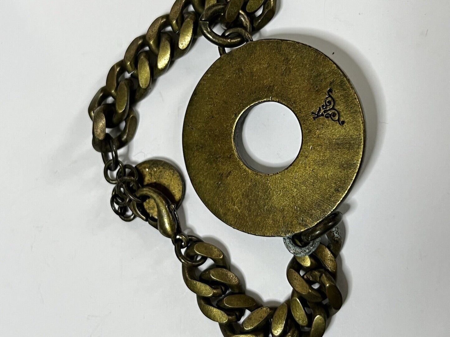 Vintage Signed Yellow Green Enamel Bracelet