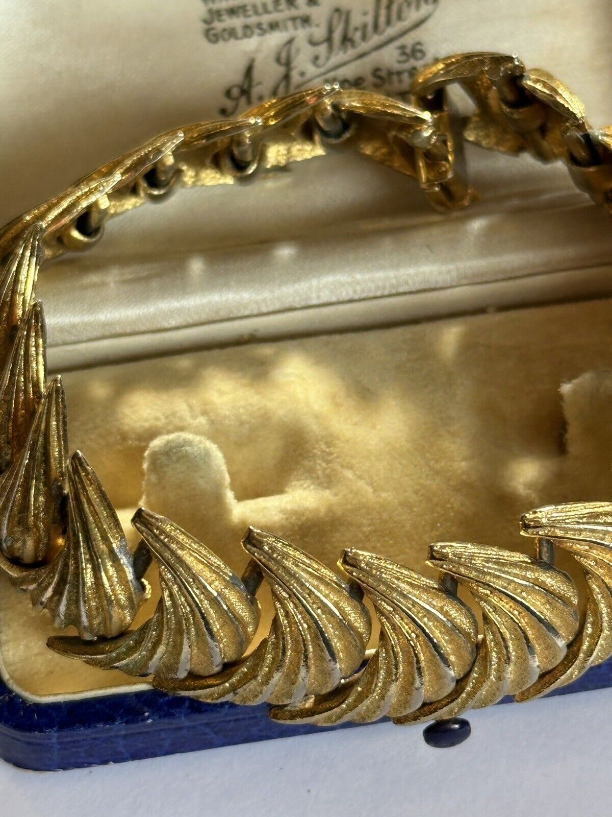 Vintage Gold Tone Half Moon Bracelet