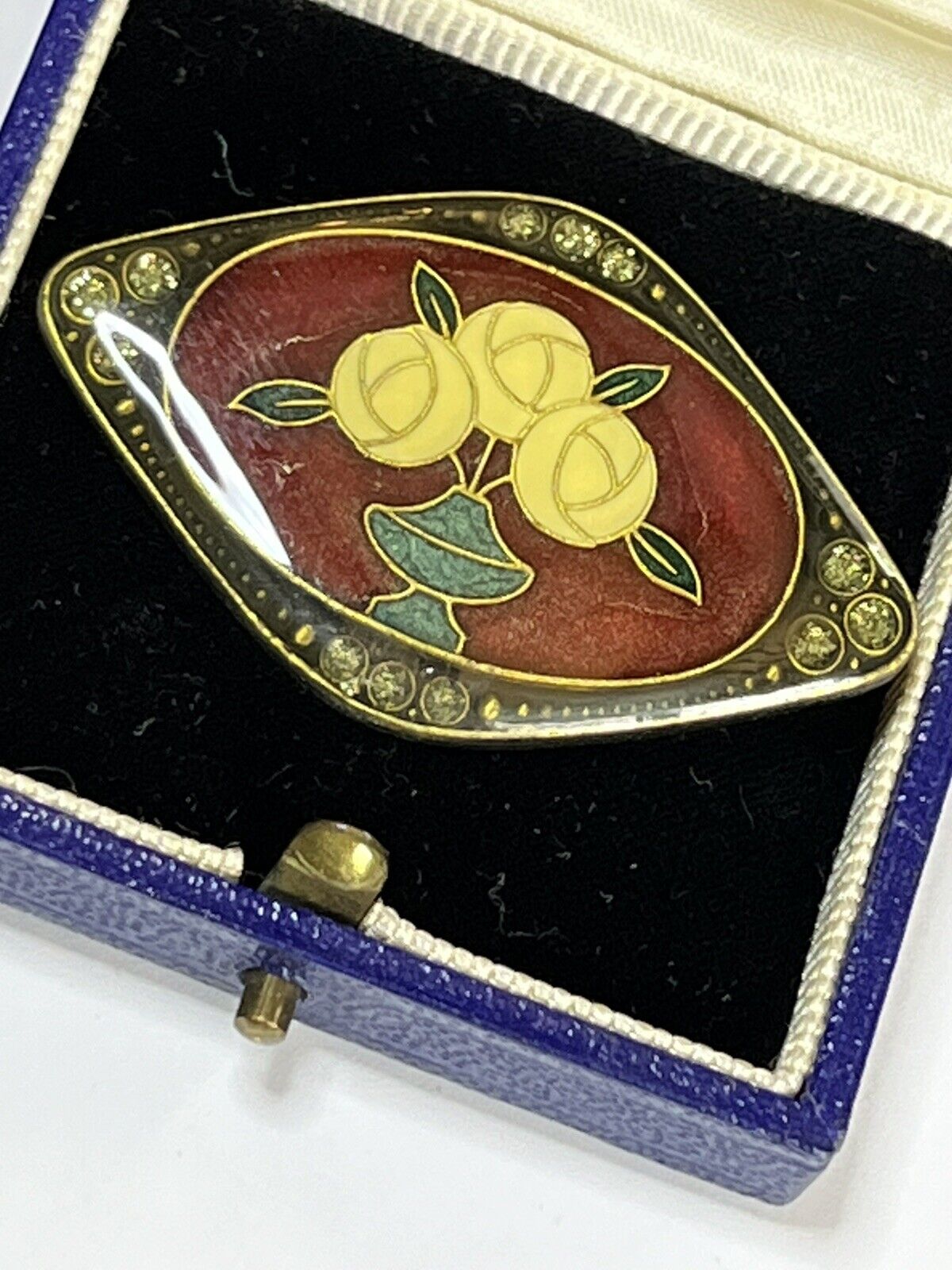 Vintage Enamel Flowers Brooch