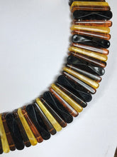Vintage Lucite Butterscotch Brown Black Collar Statement Necklace