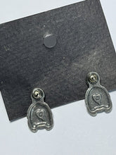 Vintage Pewter Teddy Bear Back Front Pierced Earrings