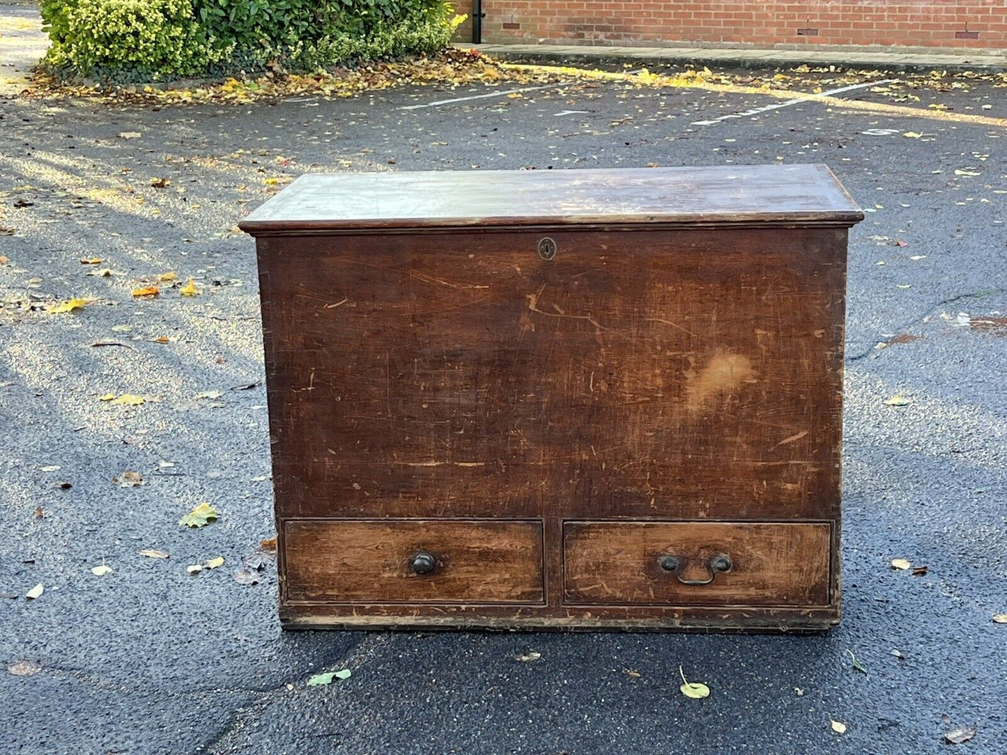 Georgian Pine Trunk / Chest, 2 Drawers, Large In Size. Lots Of Storage.