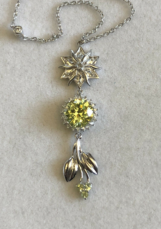 Vintage Silver 925 Cubic Zirconia Necklace