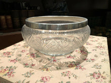 Antique Hallmarked Silver Rimmed & Glass Fruit Bowl