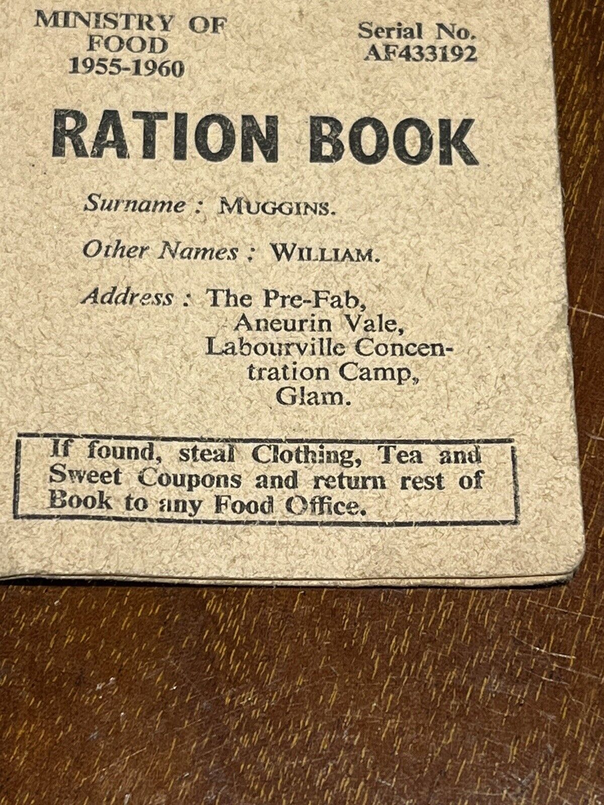 Labour Propaganda Ration Book, Circa 1955