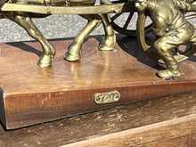 Huge Brass Centrepiece Of A Farmer With His Horse & Cart. "Toil"