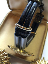 Vintage Sunburst Diamanté Gold Tone Leather Bracelet Clip On Earring Set