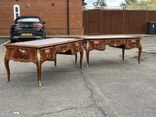 Pair Of Large Inlaid Kingswood Desks With Brass Decoration, Very Impressive.