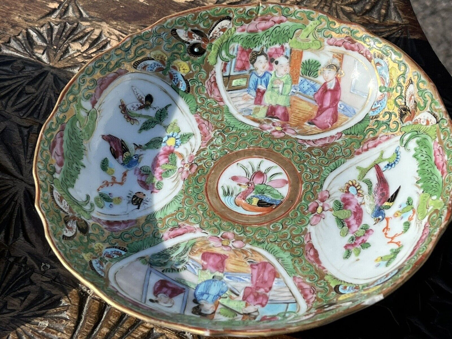 Canton Famille Rose Pair Of Plates